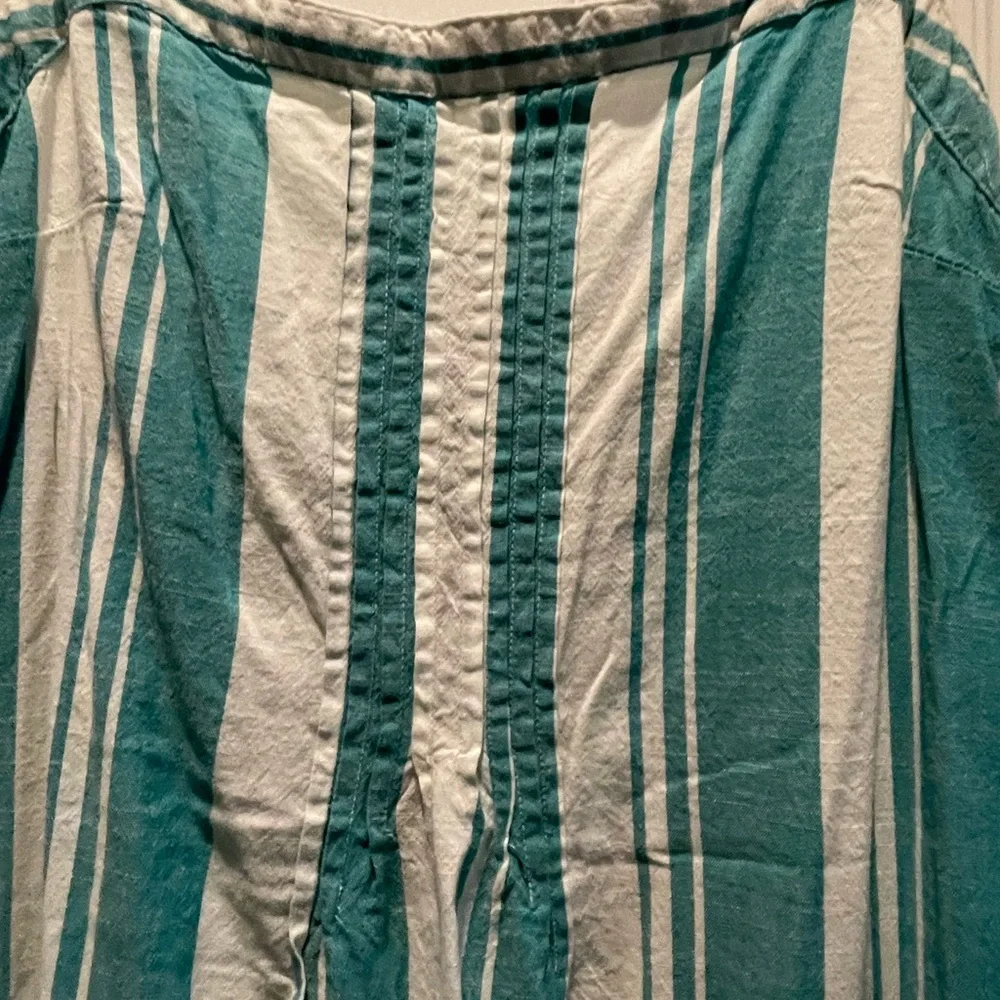 Sonoma Aqua and White Striped Midi Dress - Picture 3 of 5